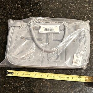 NWT Gray Nylon 13 x 9 Handbag
